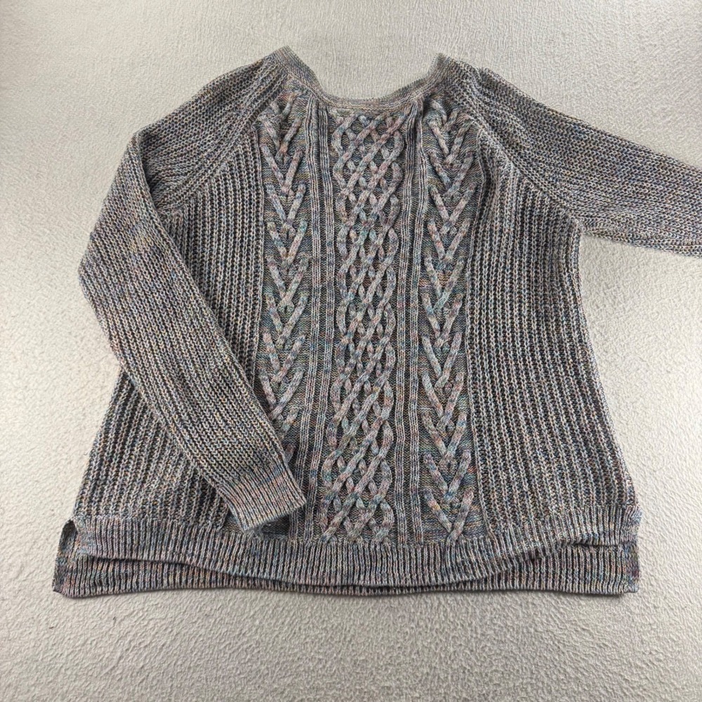 Faded Glory Cable Knit Sweater Womens XXL 20 Light Multi Exc Marled Pullover